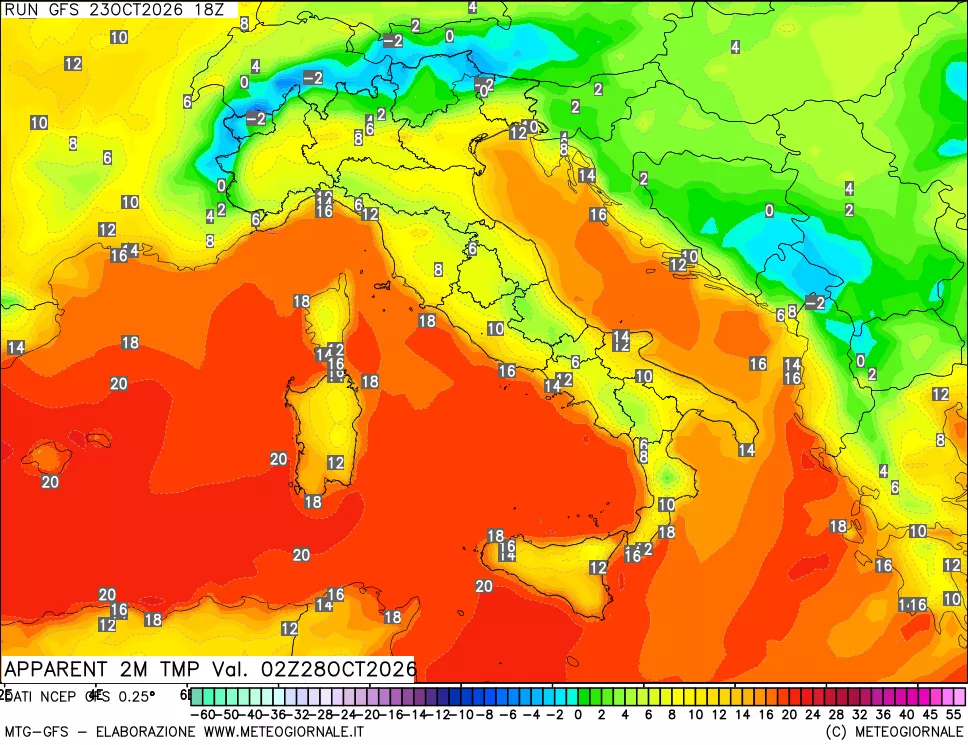 mappa Temp percepita
