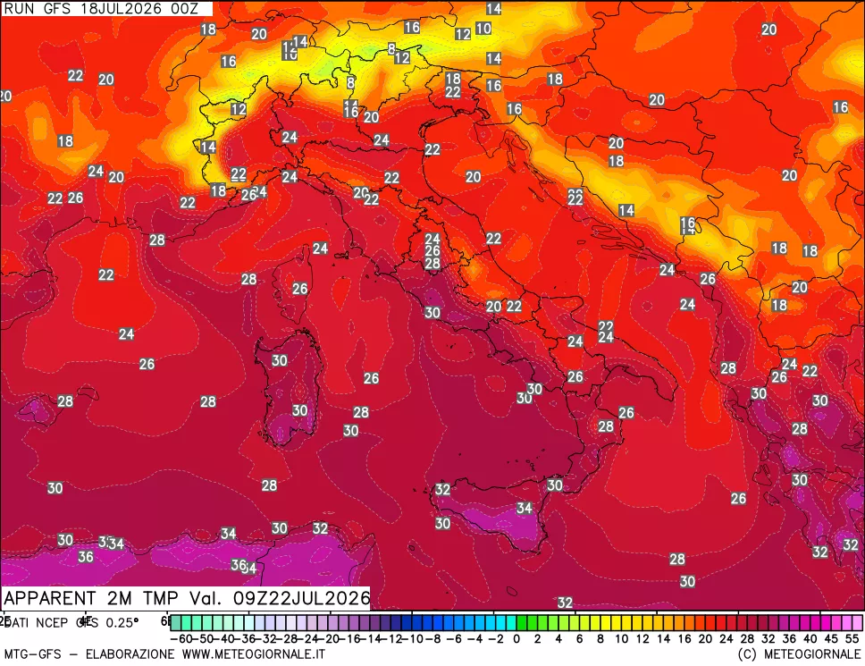 mappa Temp percepita