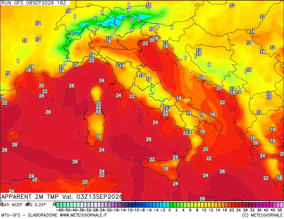 mappa Temp percepita