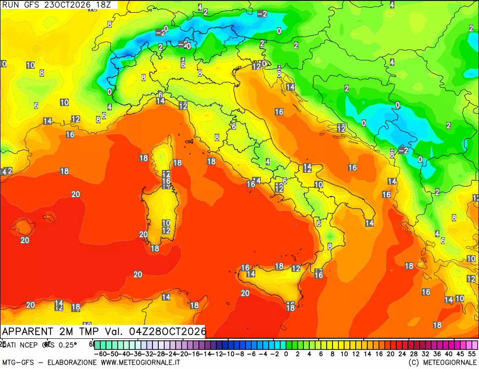 mappa Temp percepita