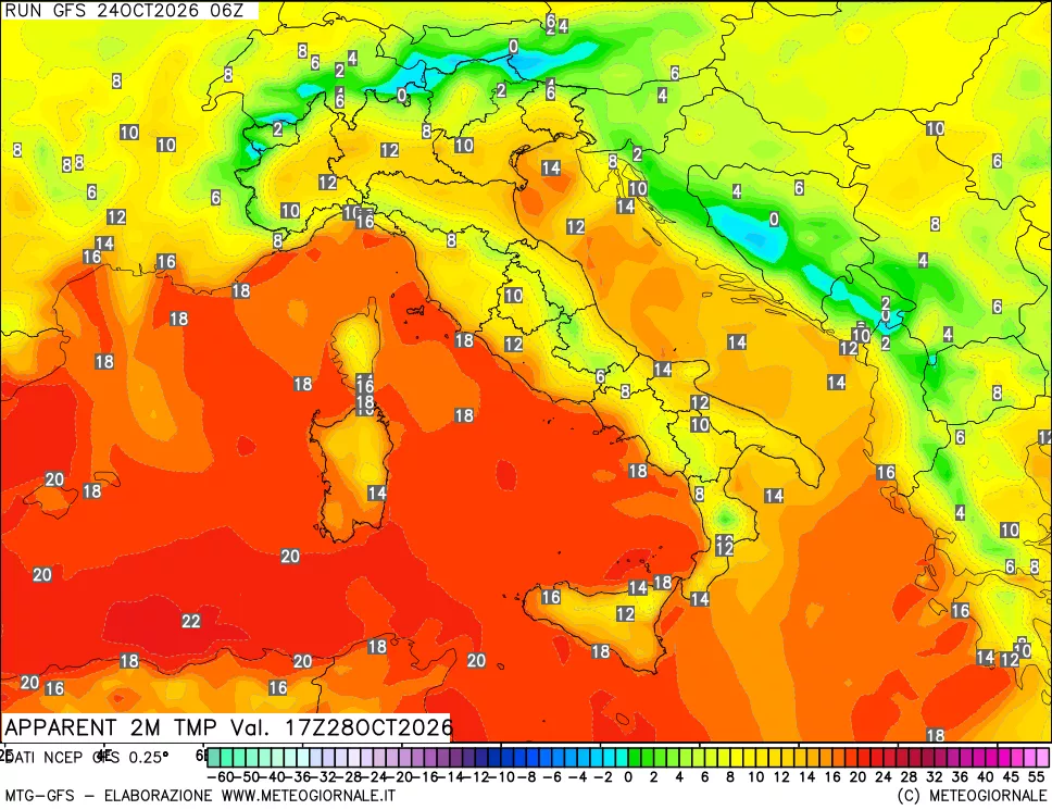 mappa Temp percepita
