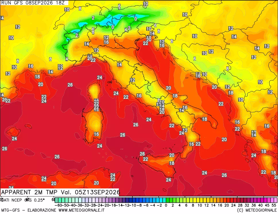 mappa Temp percepita