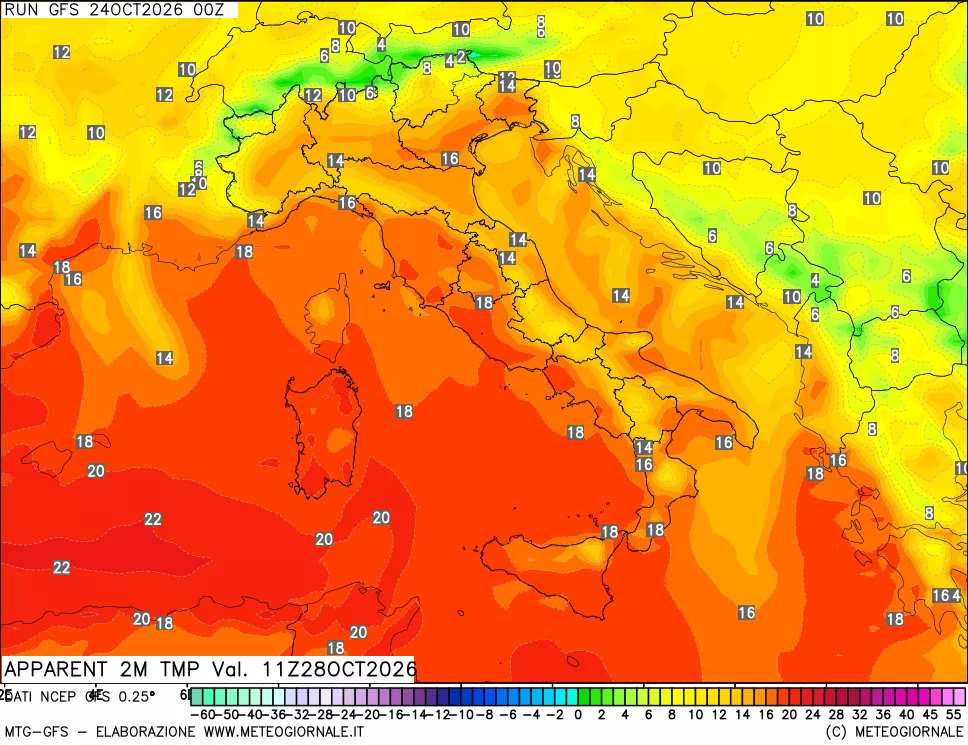 mappa Temp percepita