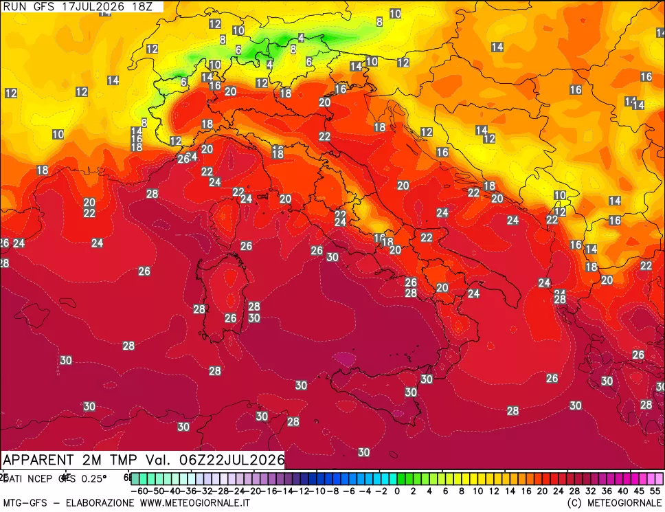 mappa Temp percepita