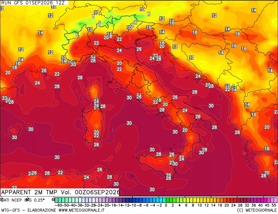 mappa Temp percepita