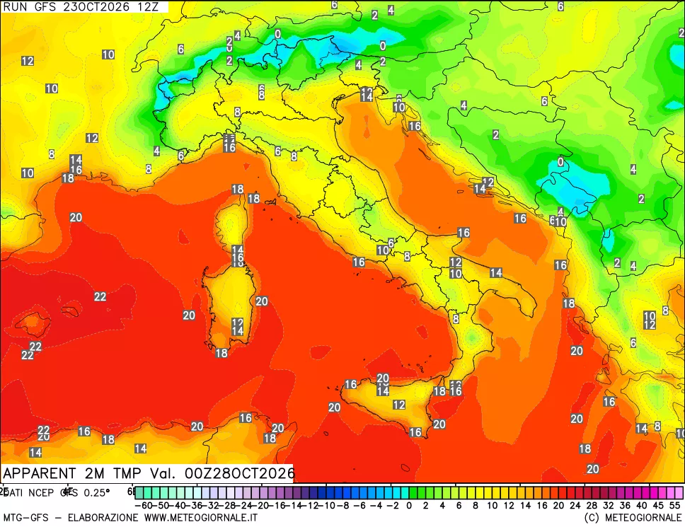 mappa Temp percepita