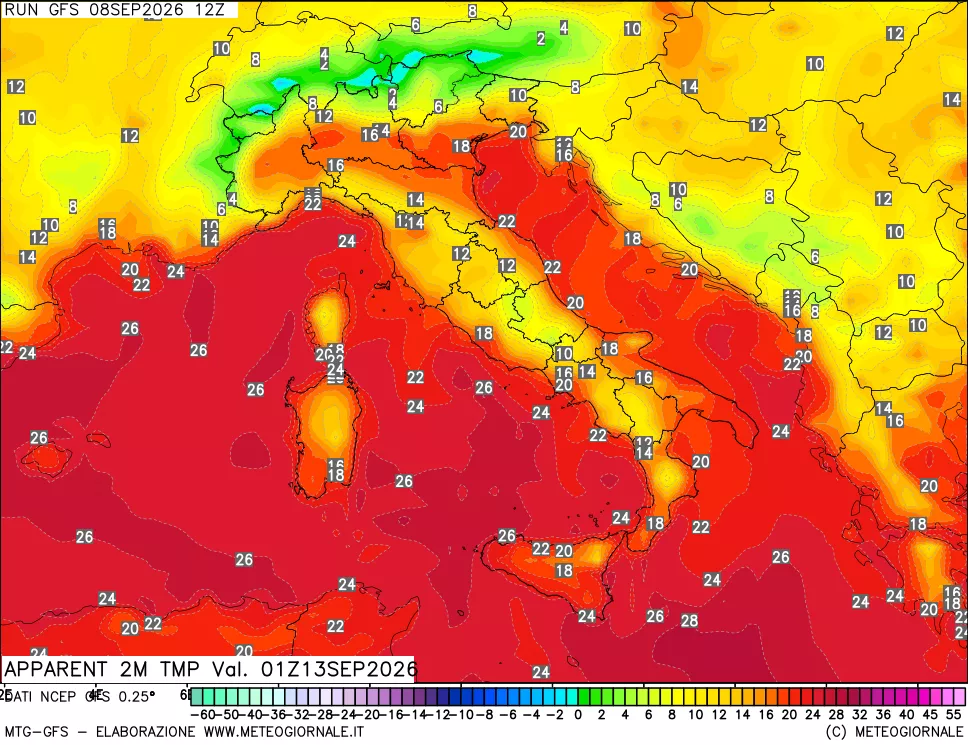 mappa Temp percepita
