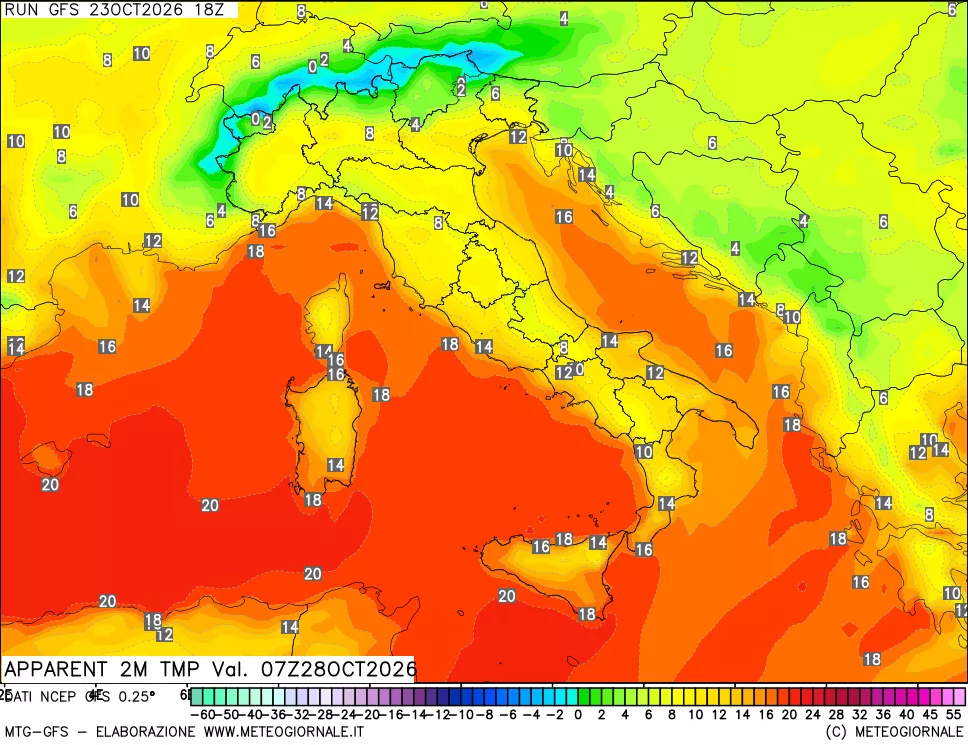 mappa Temp percepita