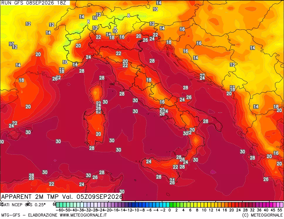 mappa Temp percepita