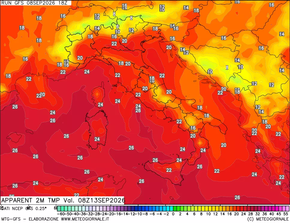 mappa Temp percepita