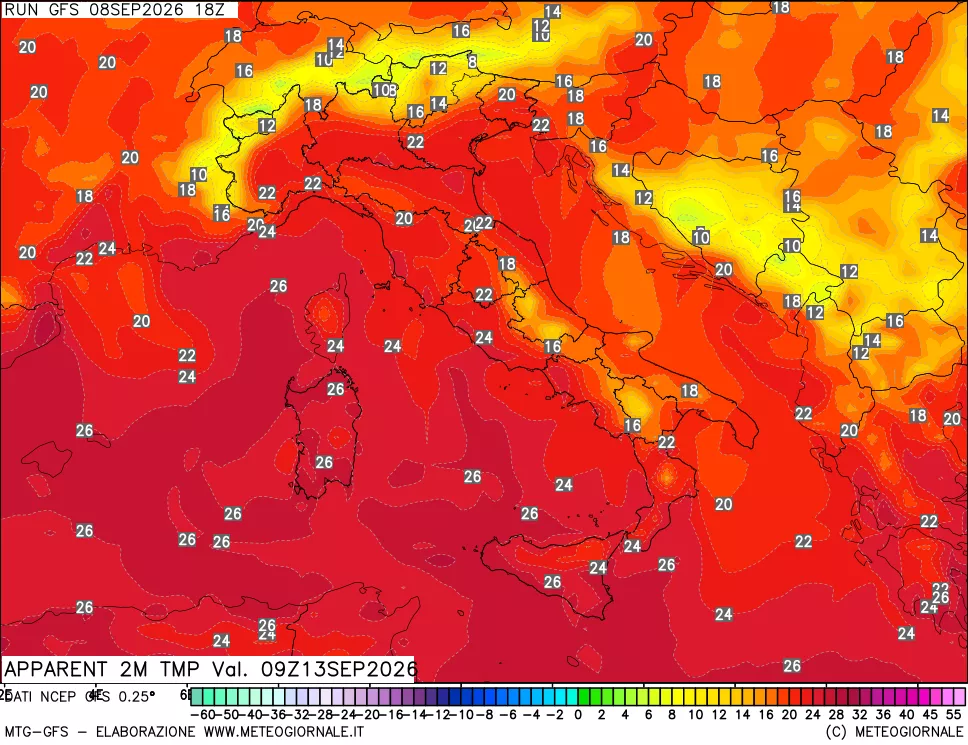 mappa Temp percepita