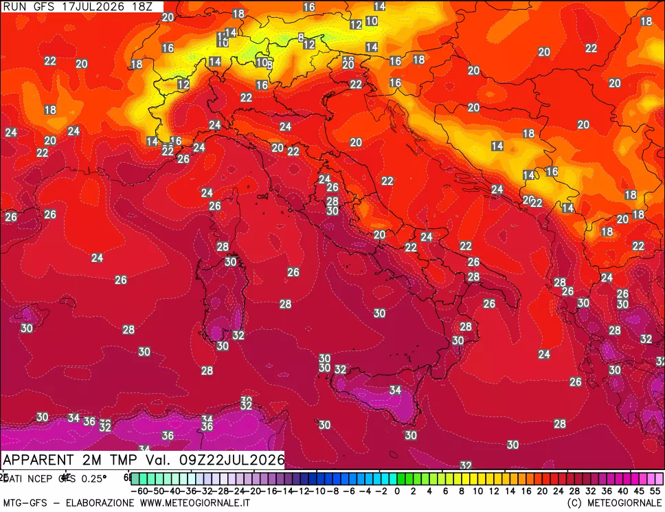 mappa Temp percepita
