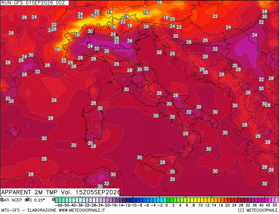mappa Temp percepita