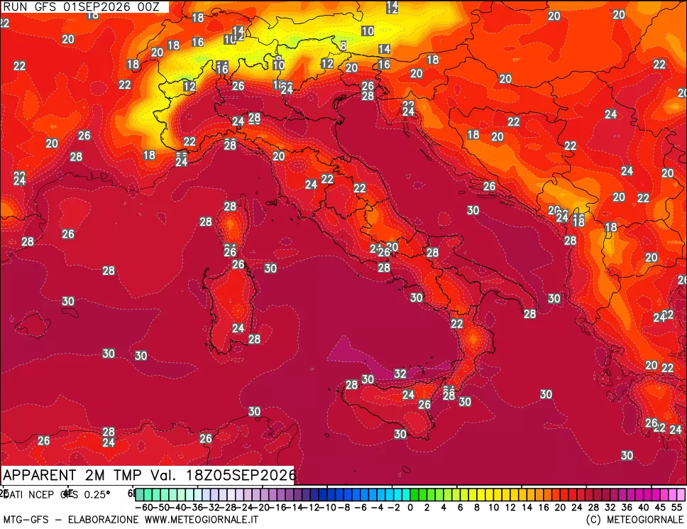 mappa Temp percepita