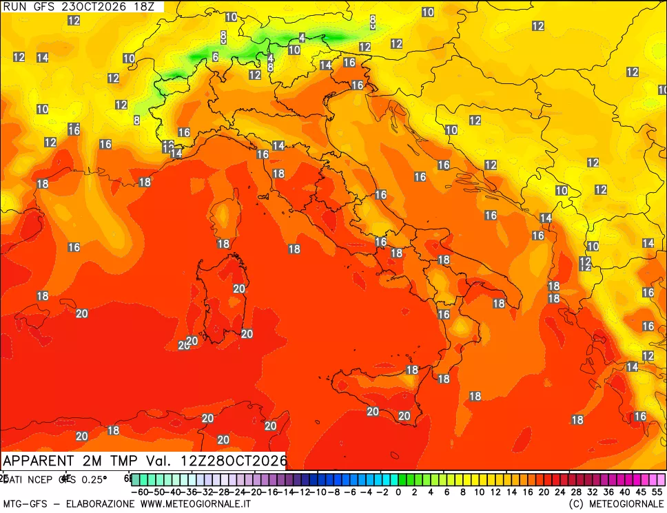 mappa Temp percepita