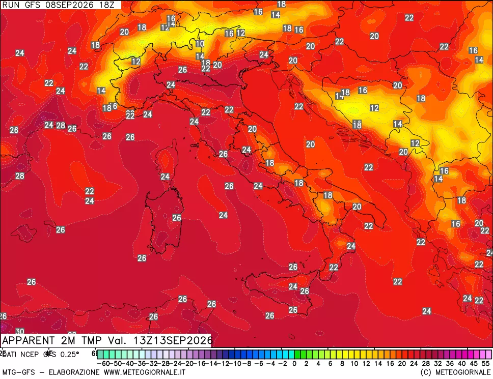 mappa Temp percepita
