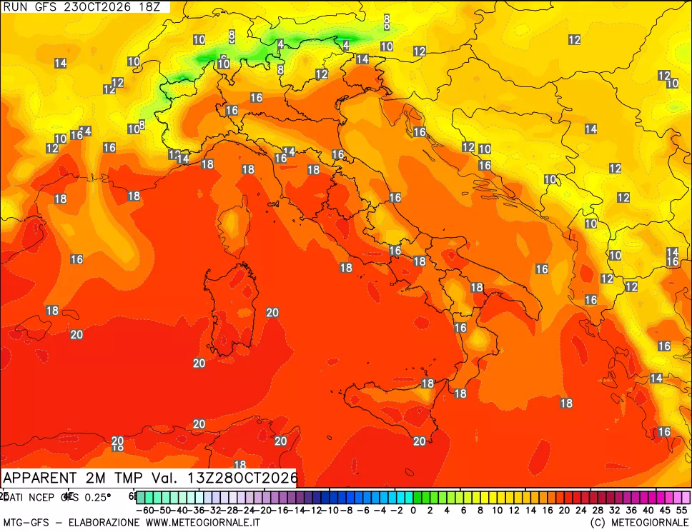 mappa Temp percepita