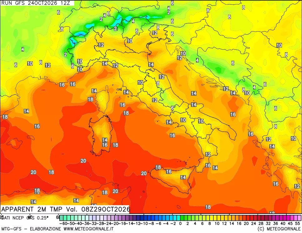 mappa Temp percepita