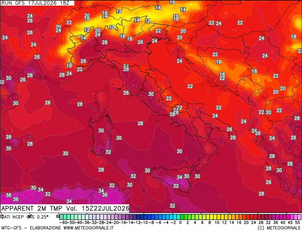mappa Temp percepita