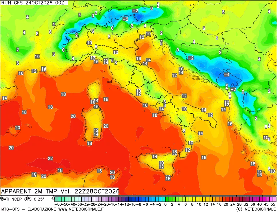 mappa Temp percepita