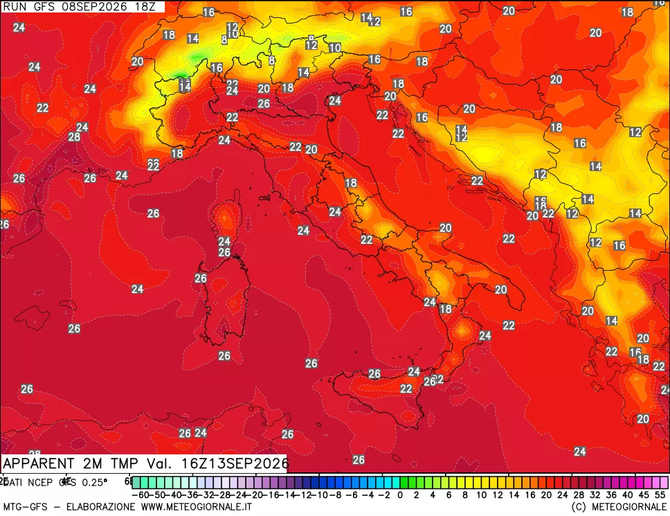 mappa Temp percepita