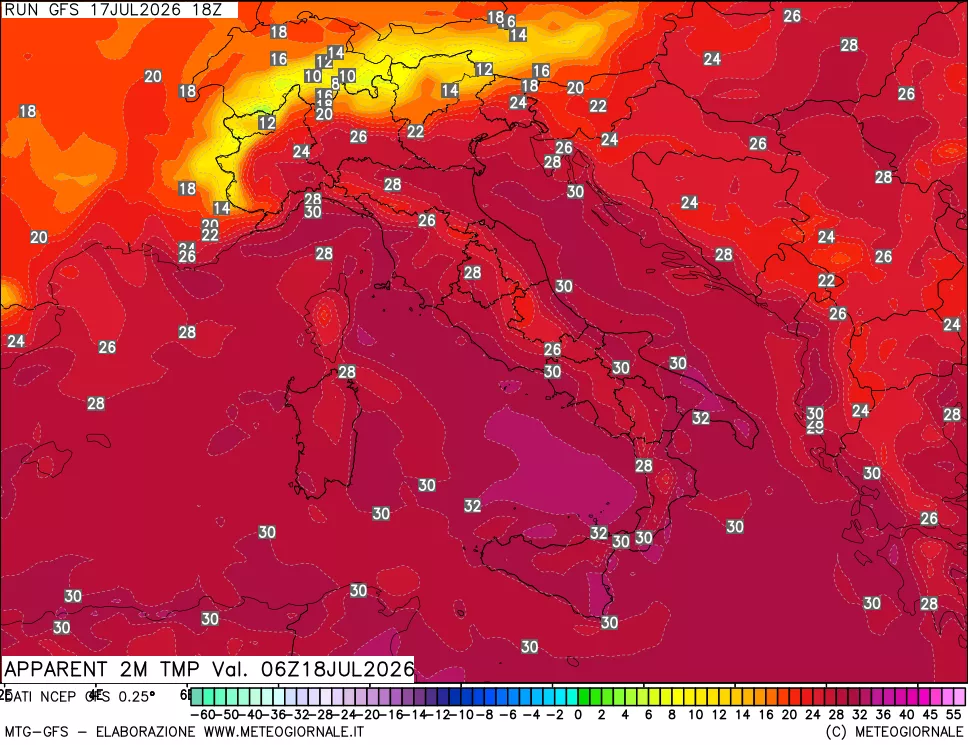 mappa Temp percepita