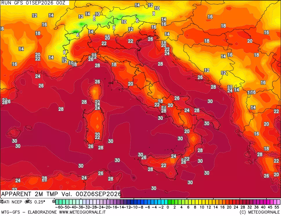 mappa Temp percepita