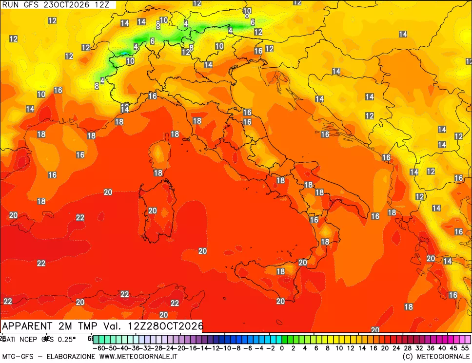 mappa Temp percepita