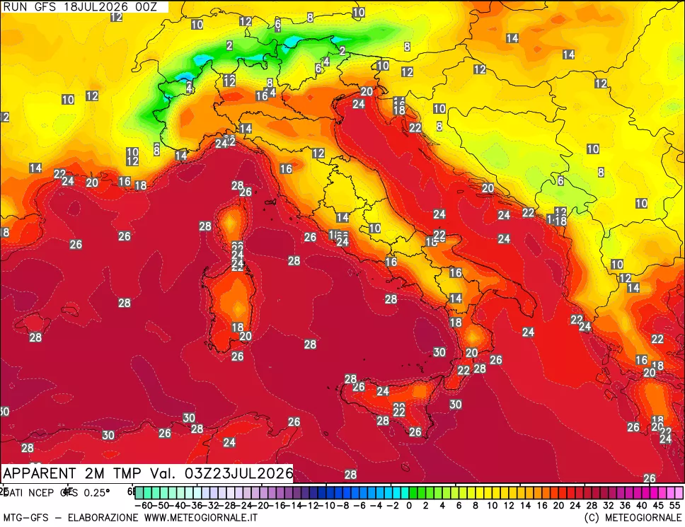 mappa Temp percepita