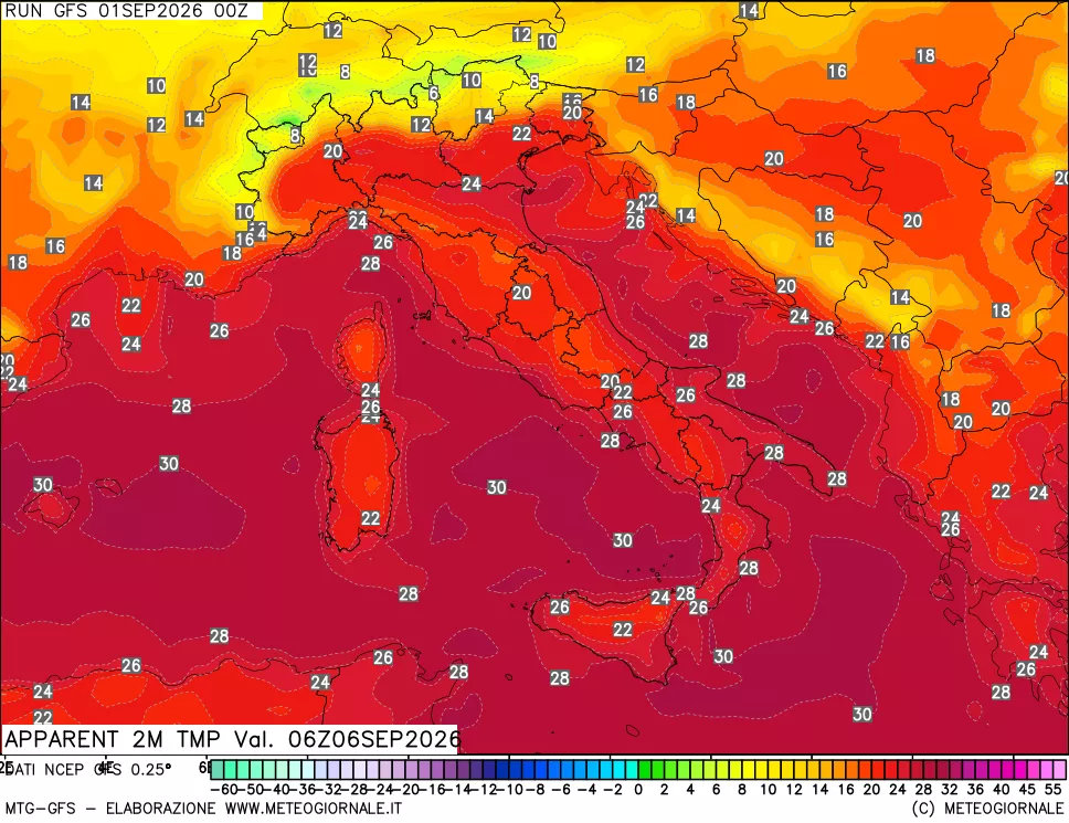 mappa Temp percepita