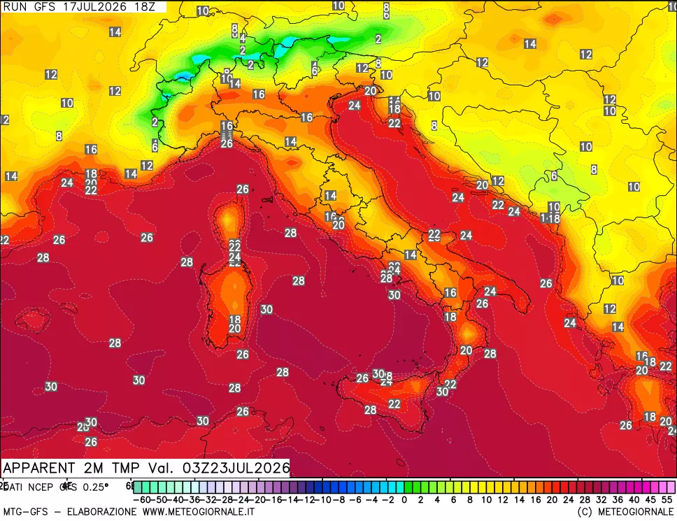 mappa Temp percepita