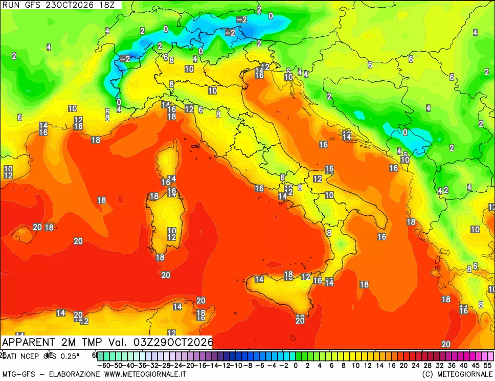 mappa Temp percepita