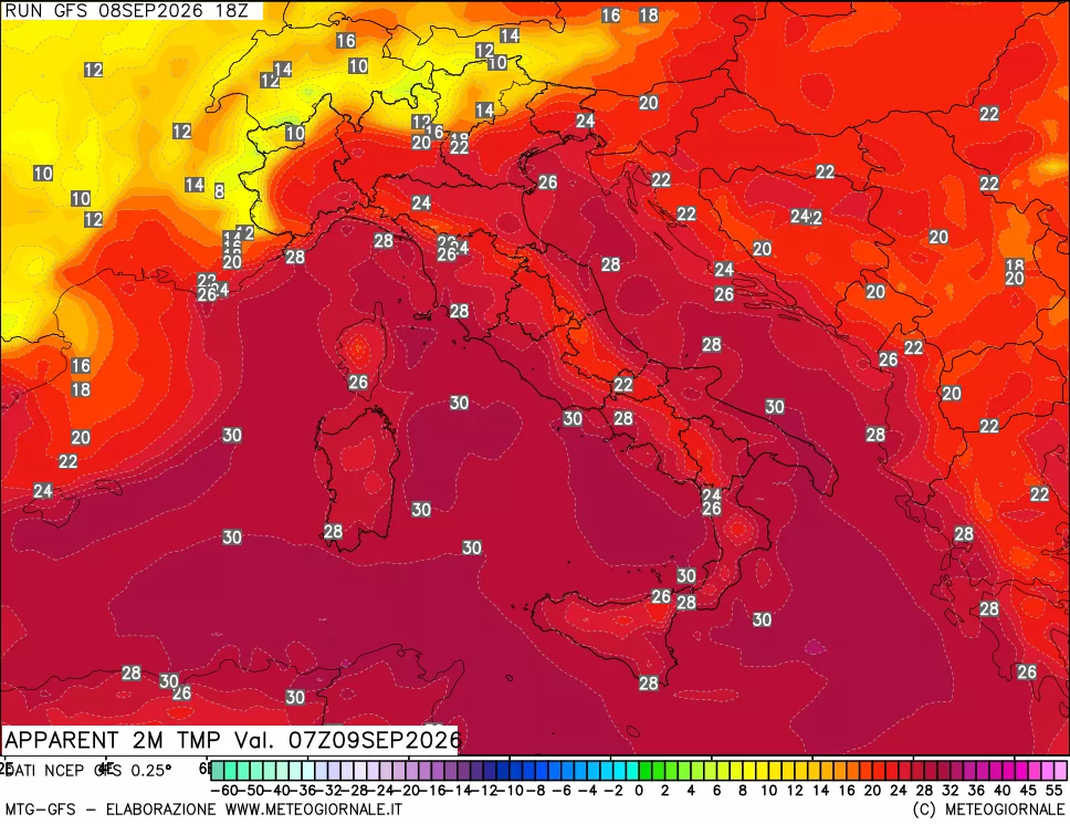 mappa Temp percepita