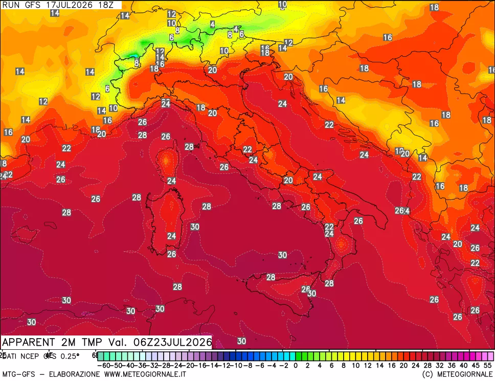 mappa Temp percepita