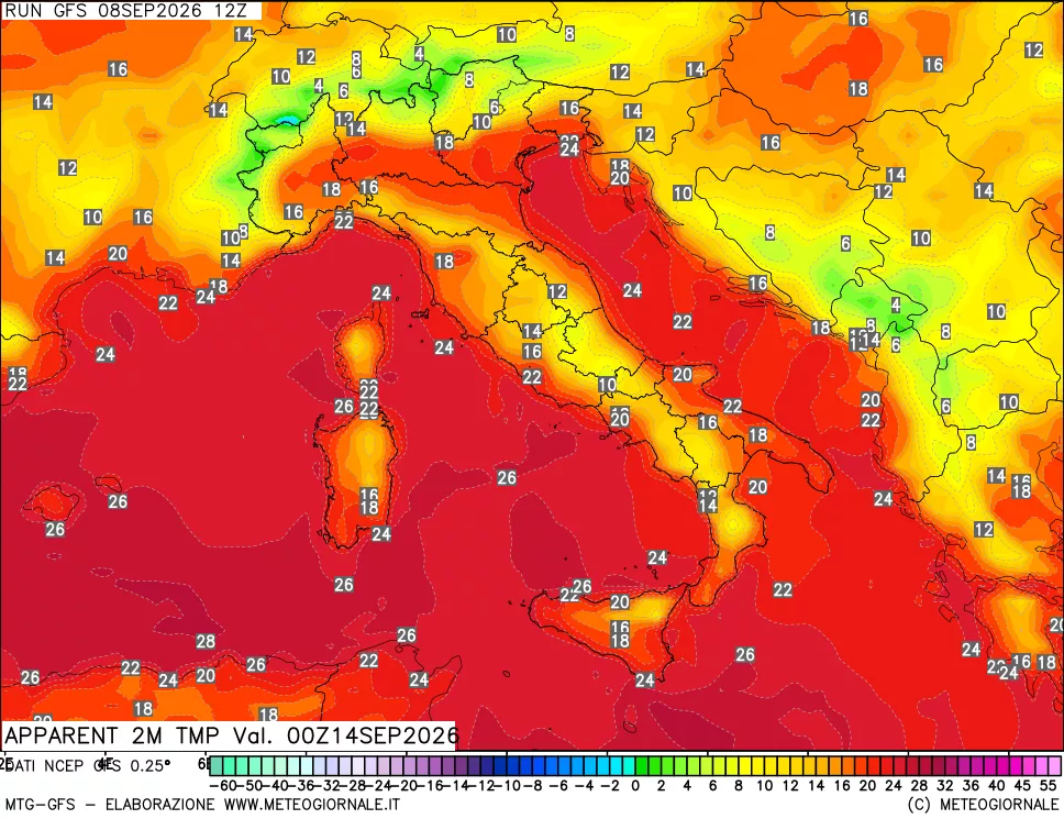 mappa Temp percepita