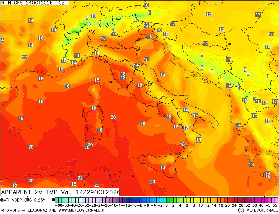 mappa Temp percepita