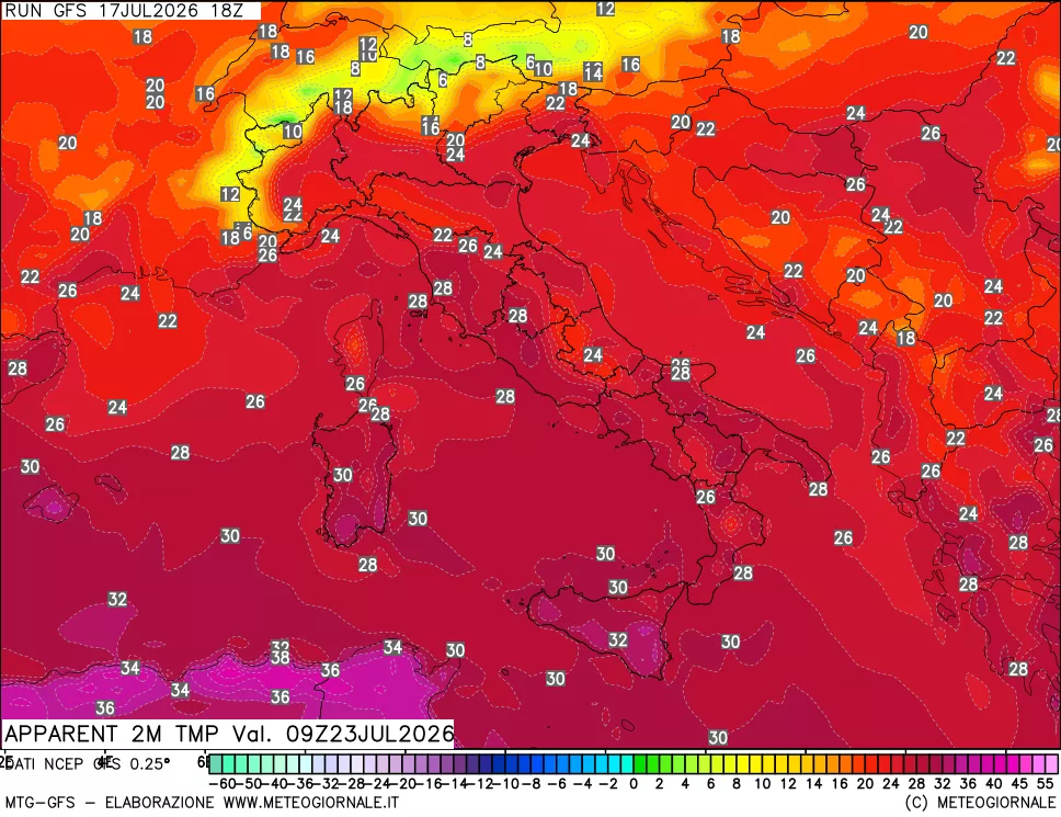 mappa Temp percepita
