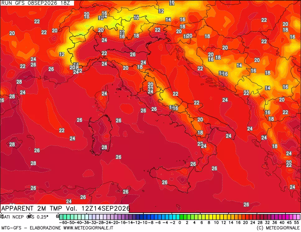 mappa Temp percepita
