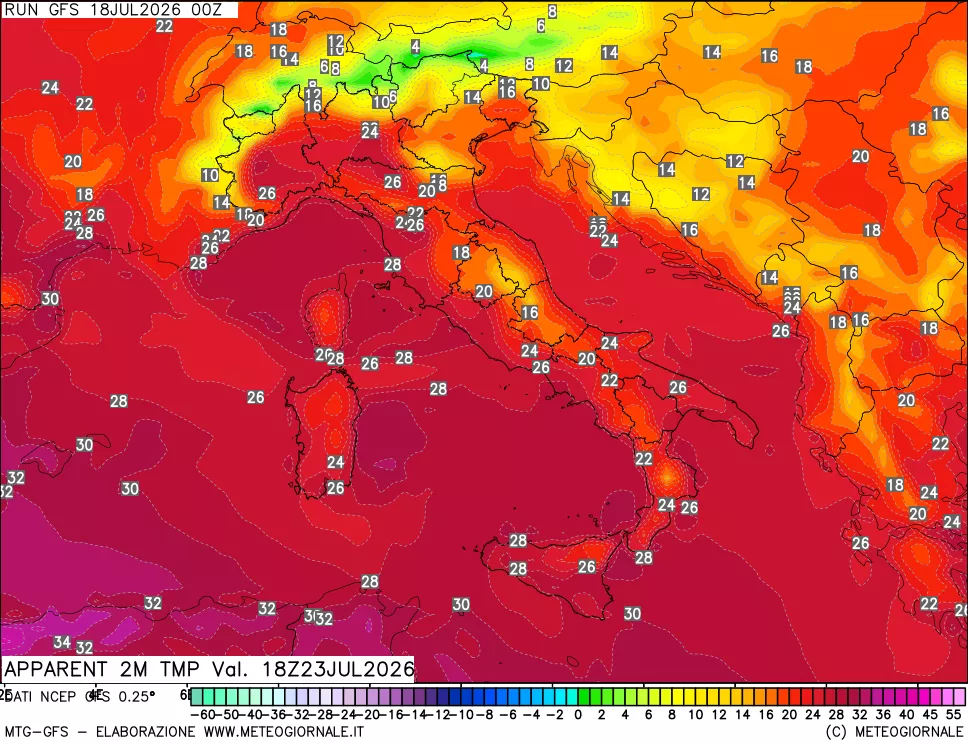 mappa Temp percepita