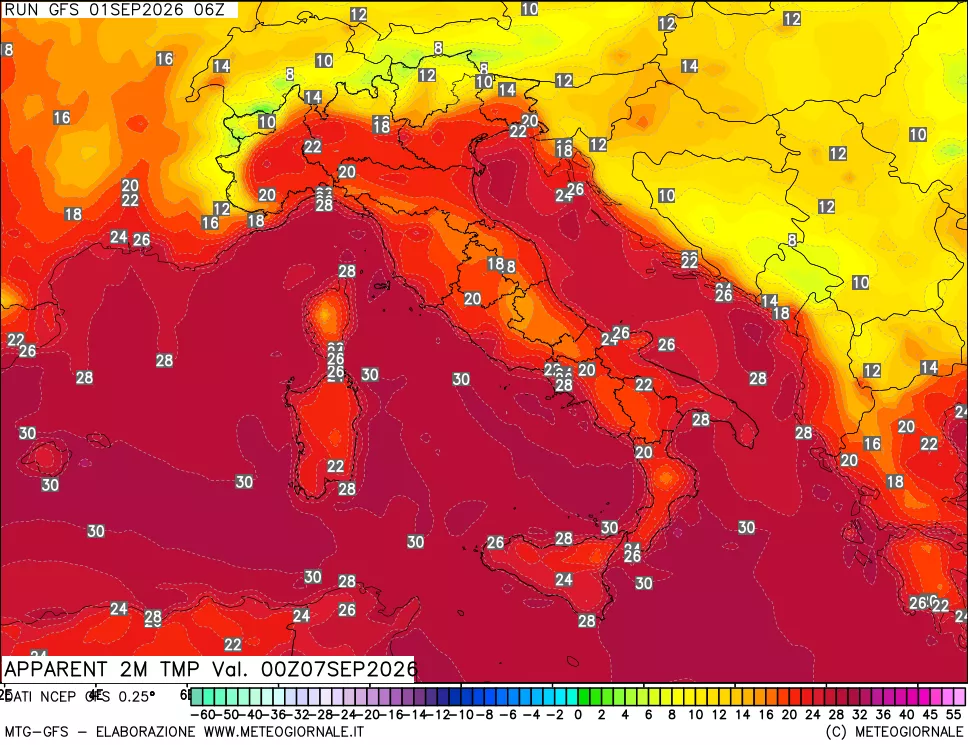 mappa Temp percepita