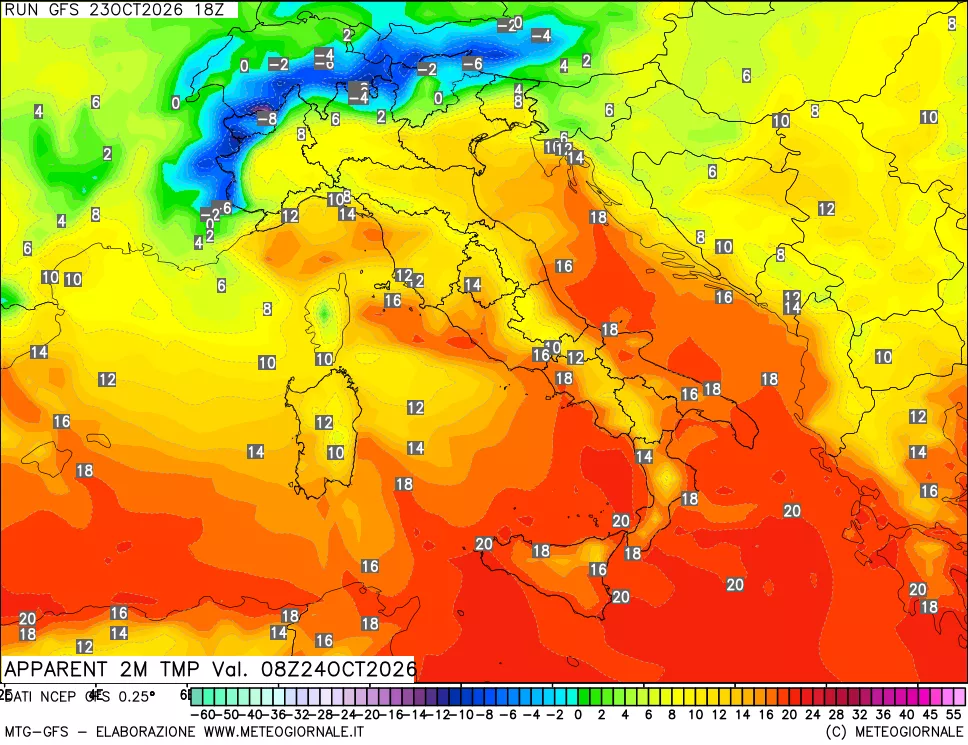 mappa Temp percepita