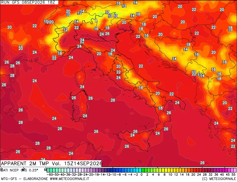 mappa Temp percepita