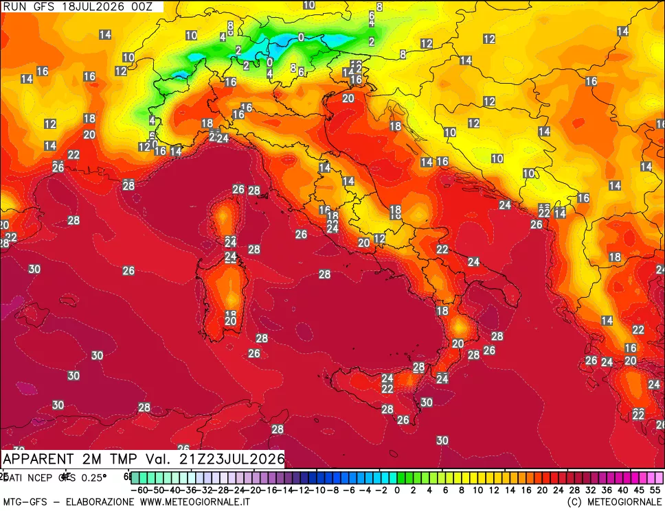 mappa Temp percepita