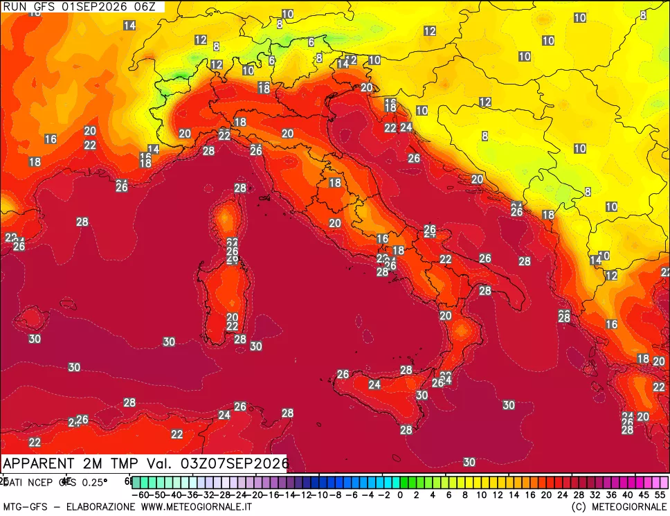 mappa Temp percepita