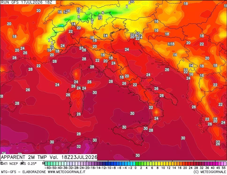 mappa Temp percepita