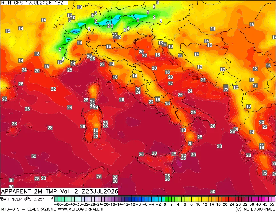 mappa Temp percepita