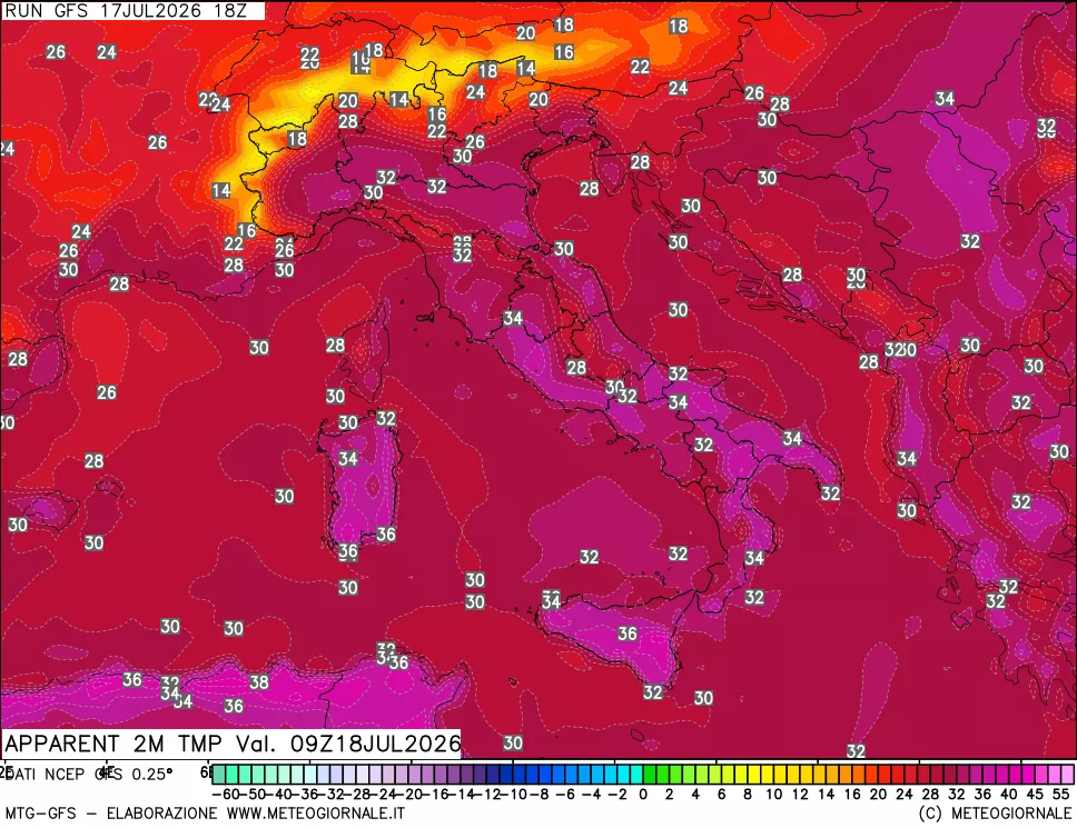 mappa Temp percepita