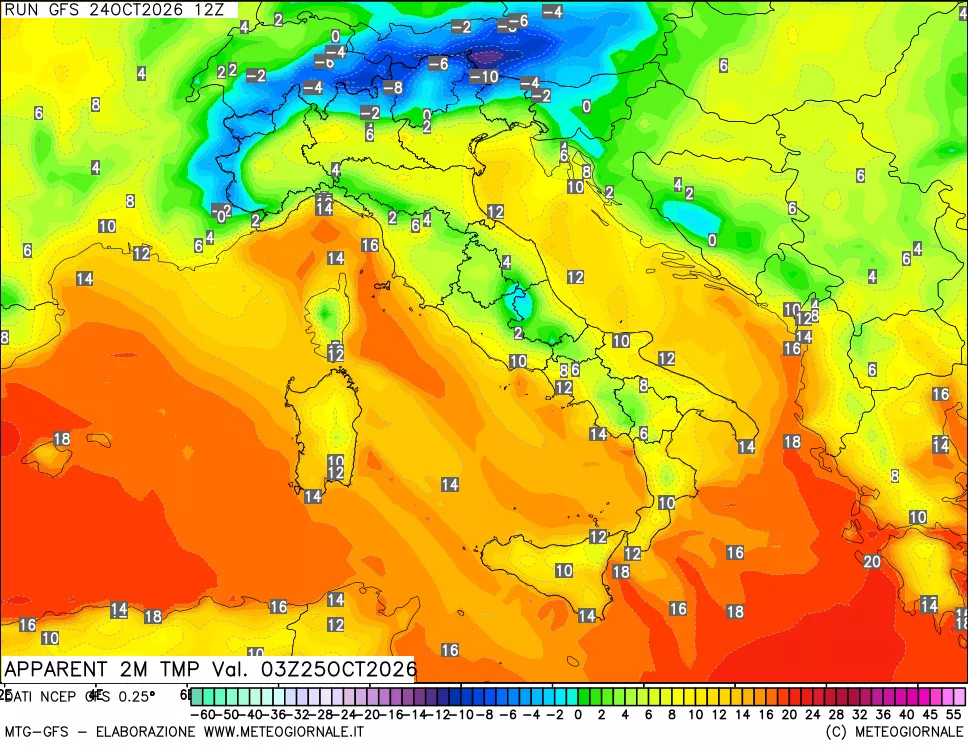 mappa Temp percepita