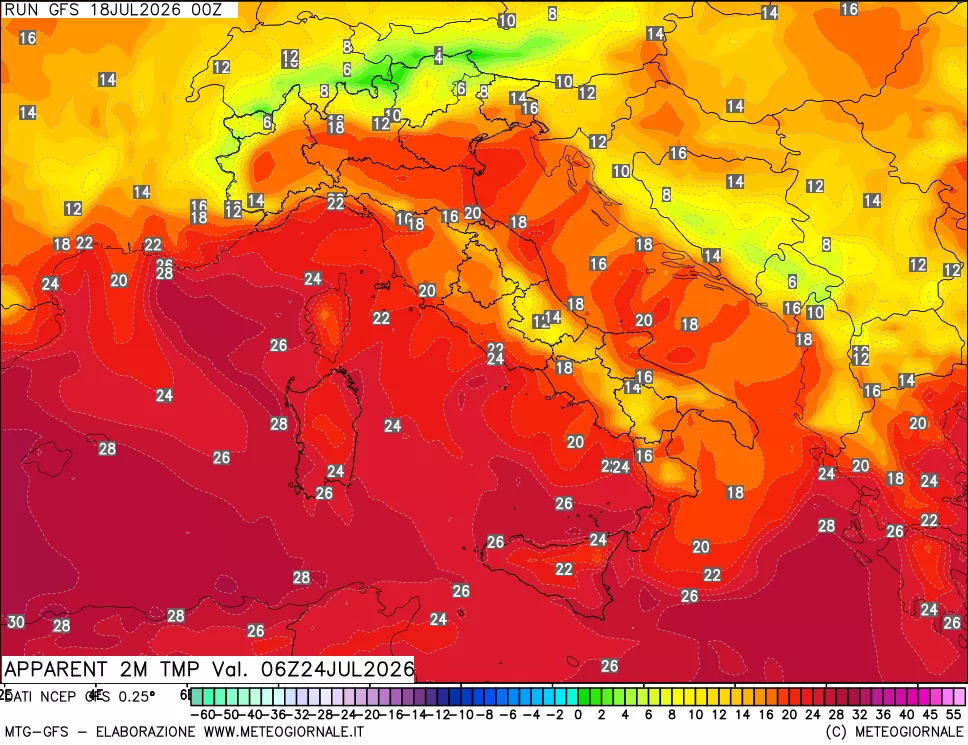 mappa Temp percepita