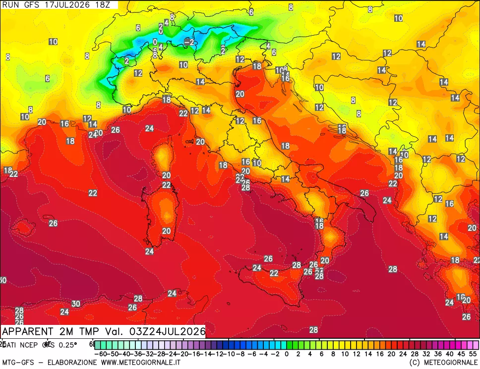 mappa Temp percepita